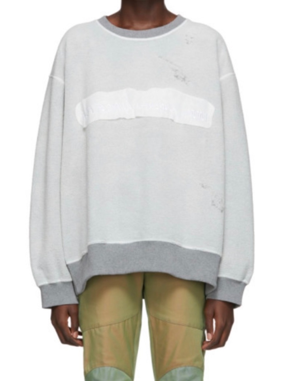 MM6 Maison Margiela Reversible Grey Inside Out Logo Sweatshirt